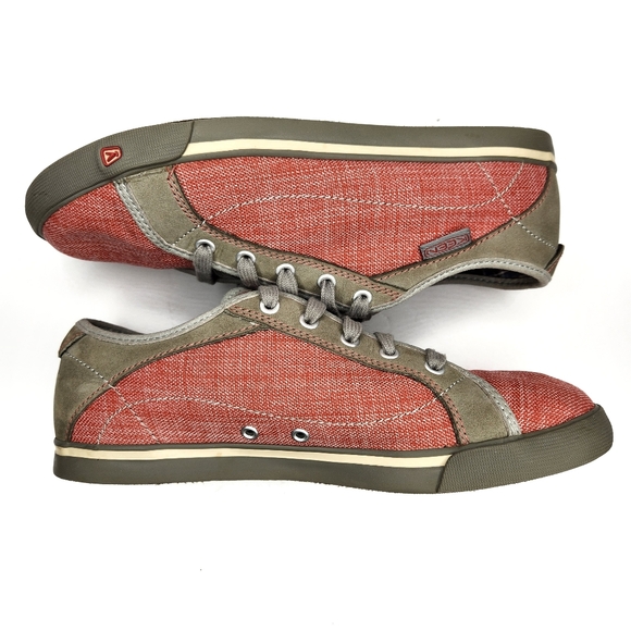 Keen Arcata Low Lace up Canvas Suede Pink Red Sneaker 5 - Picture 5 of 8